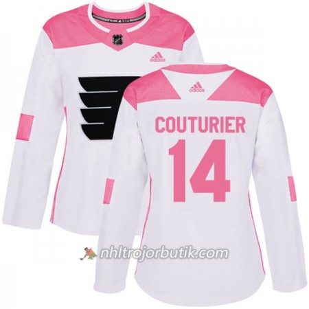 Dame Ishockey Philadelphia Flyers Tröja Sean Couturier 14 Adidas 2017-2018 Vit Rosa Fashion Authentic